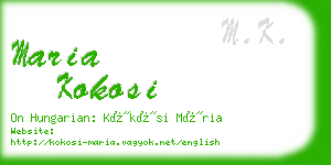 maria kokosi business card